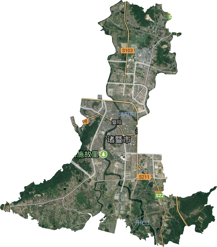 暨阳街道卫星图