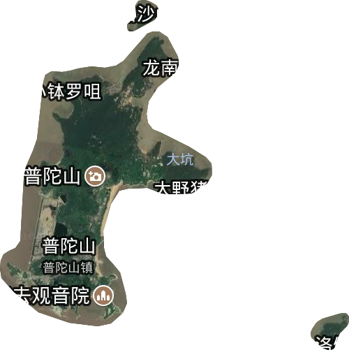 普陀山镇卫星图
