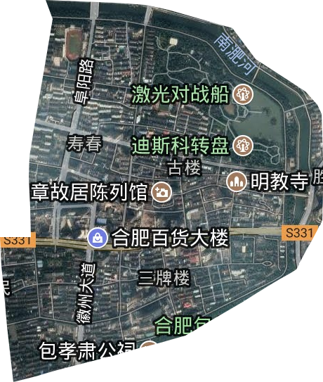 逍遥津街道卫星图