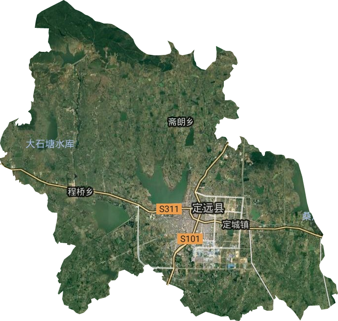 定城镇卫星图