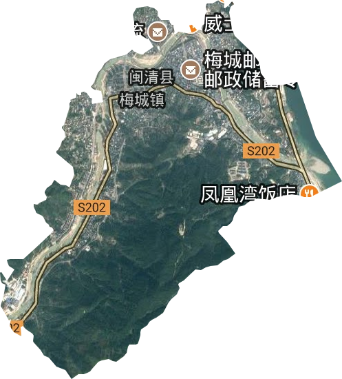 梅城镇卫星图