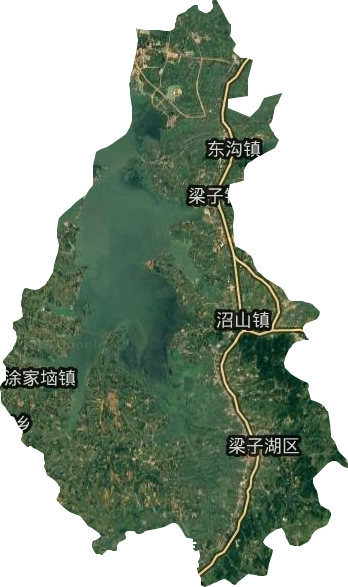 梁子湖区卫星图