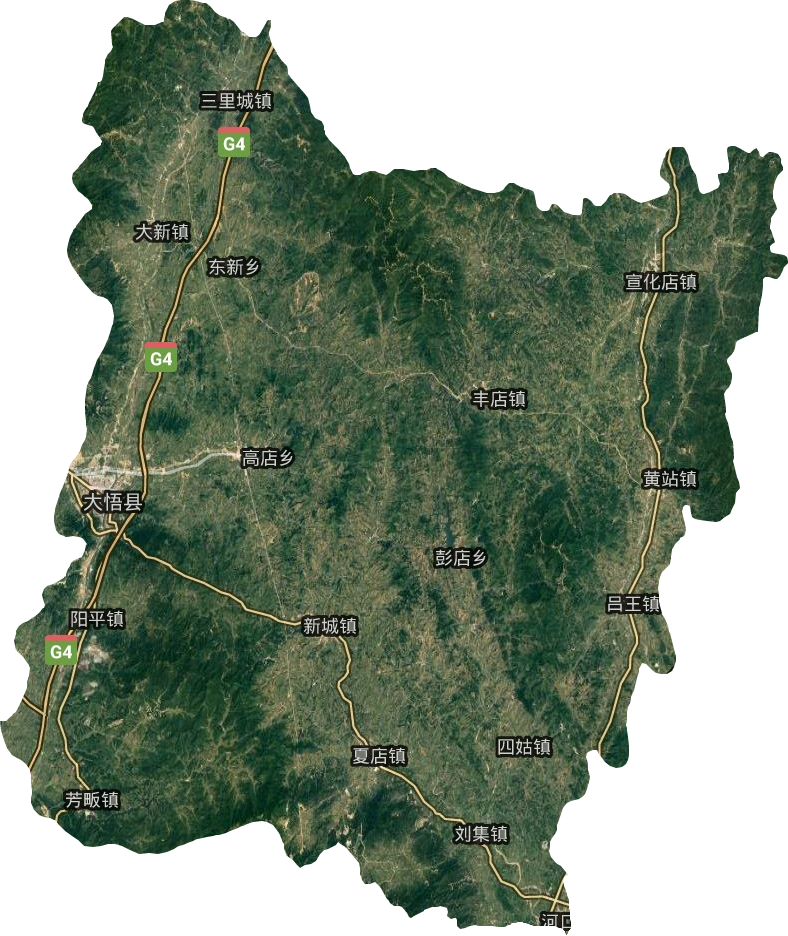 大悟县卫星图