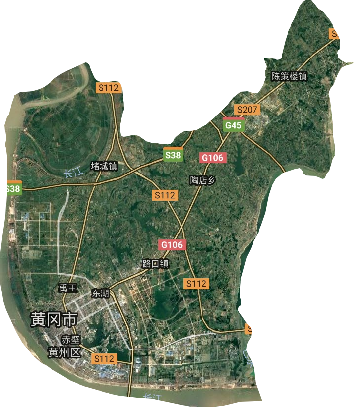 黄州区卫星图