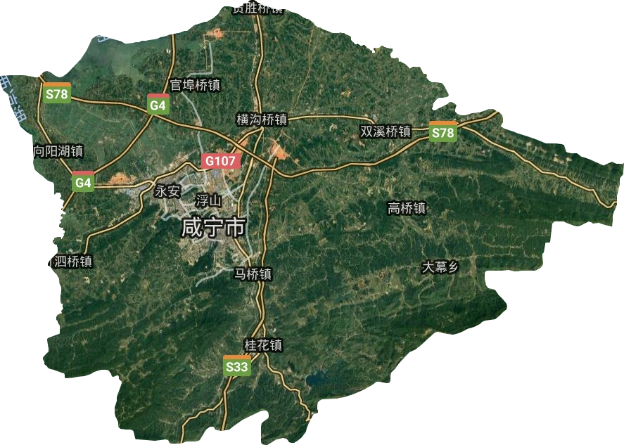 咸安区卫星图