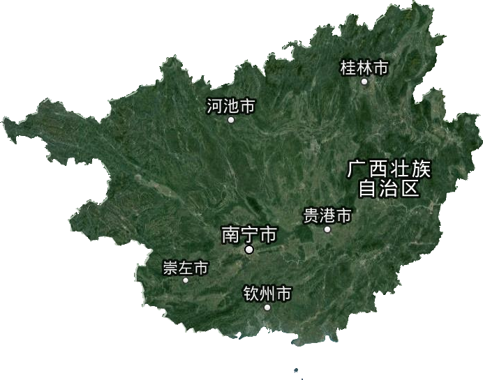 广西壮族自治区卫星图