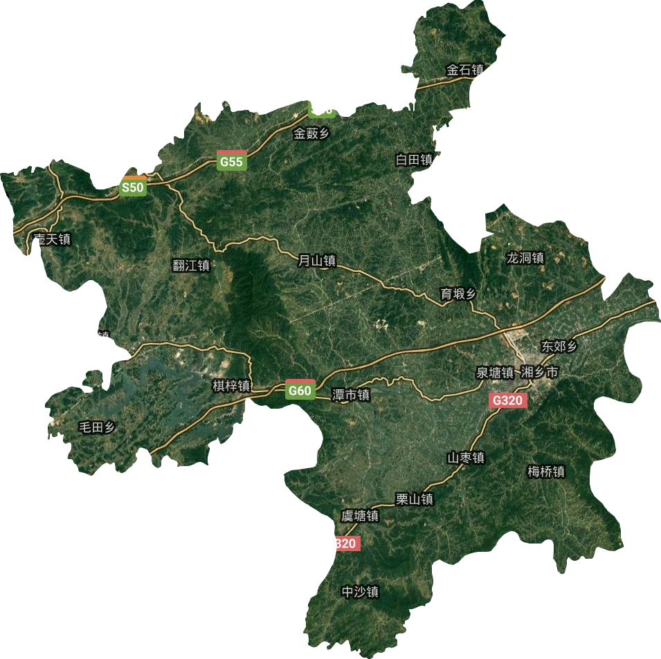 湘乡市卫星图
