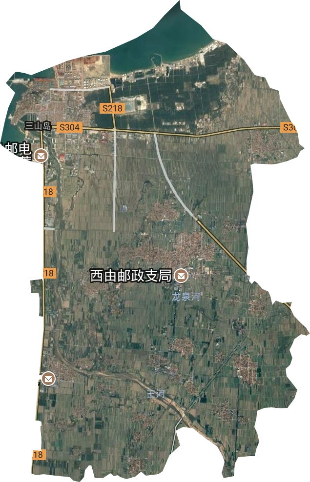 三山岛街道卫星图
