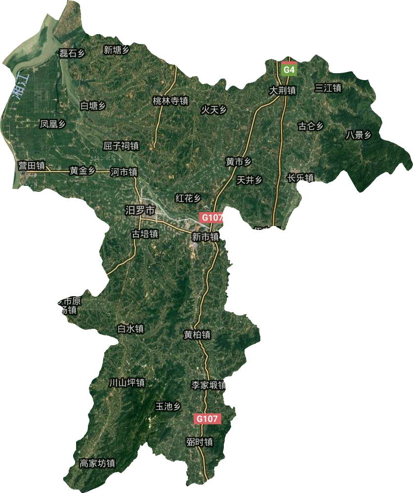 汨罗市卫星图