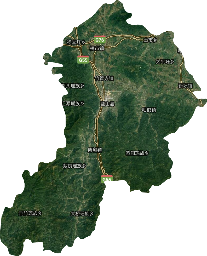 蓝山县卫星图