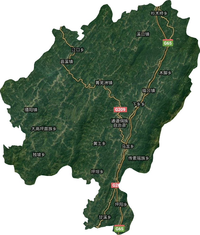 通道侗族自治县卫星图