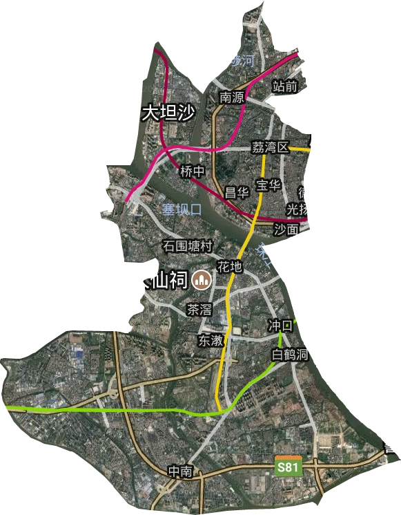 荔湾区卫星图