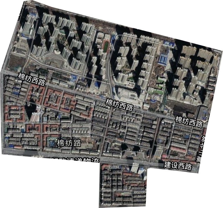 棉纺路街道卫星图