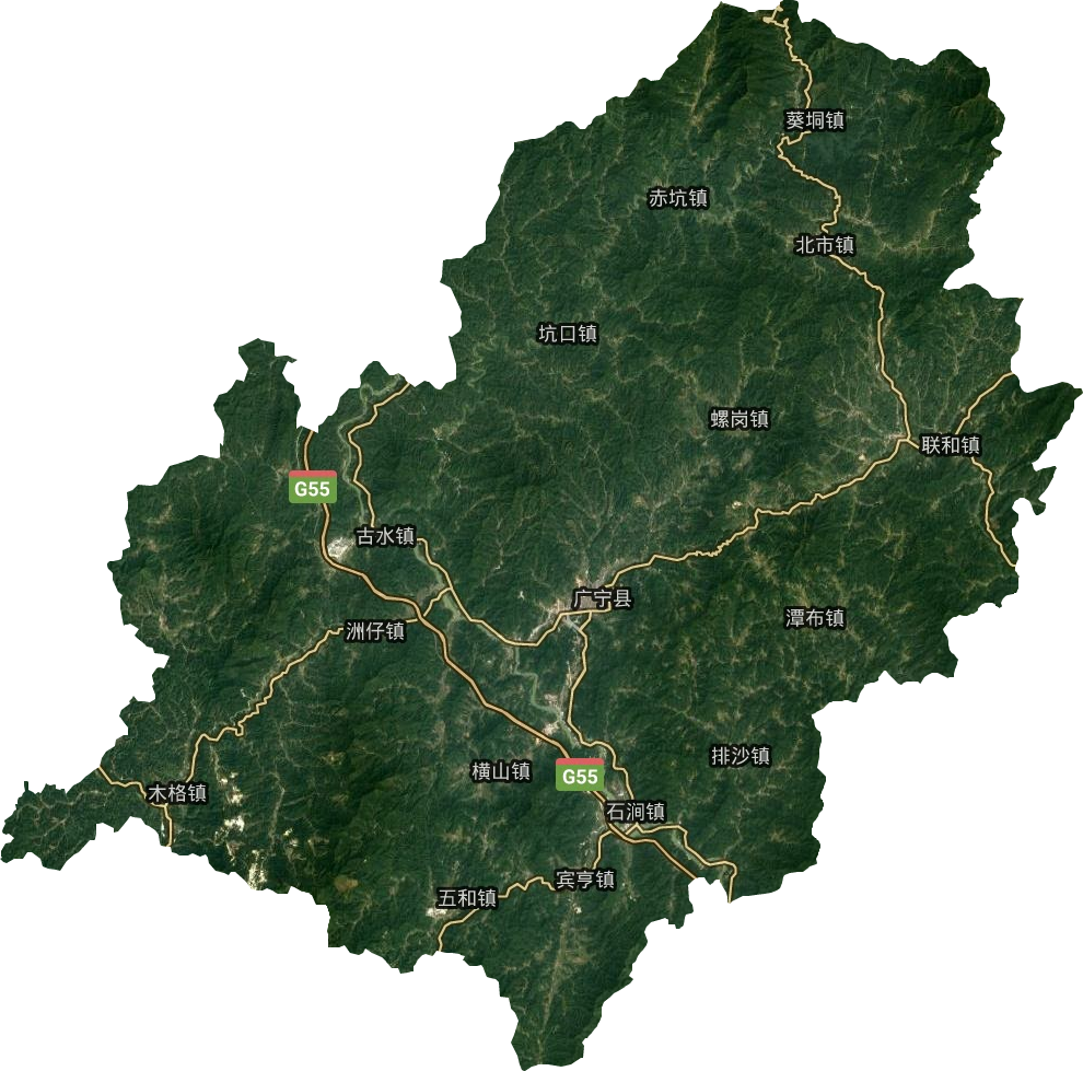 广宁县卫星图