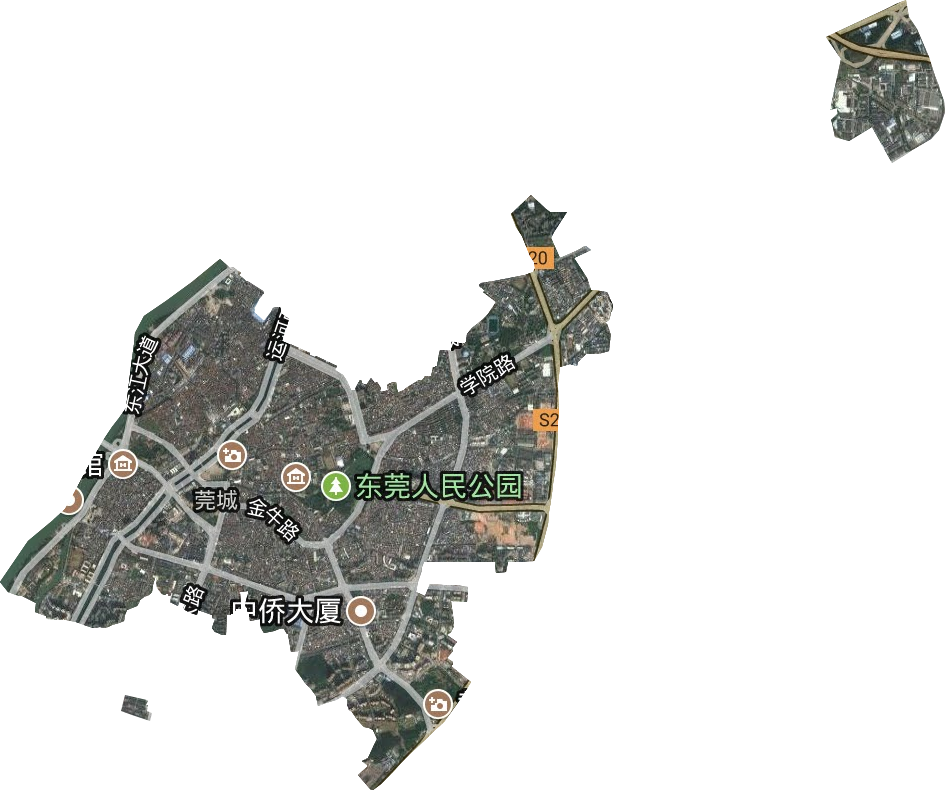 莞城街道卫星图