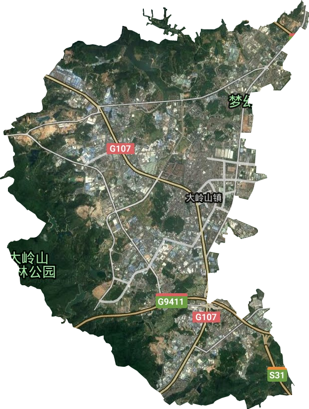 大岭山镇卫星图