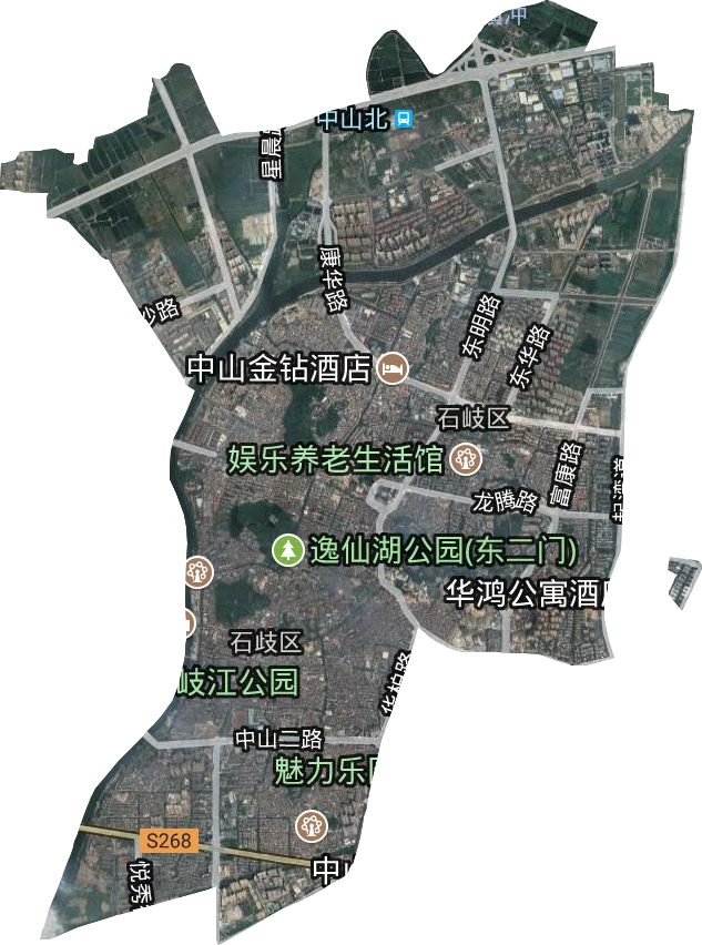石岐区街道卫星图