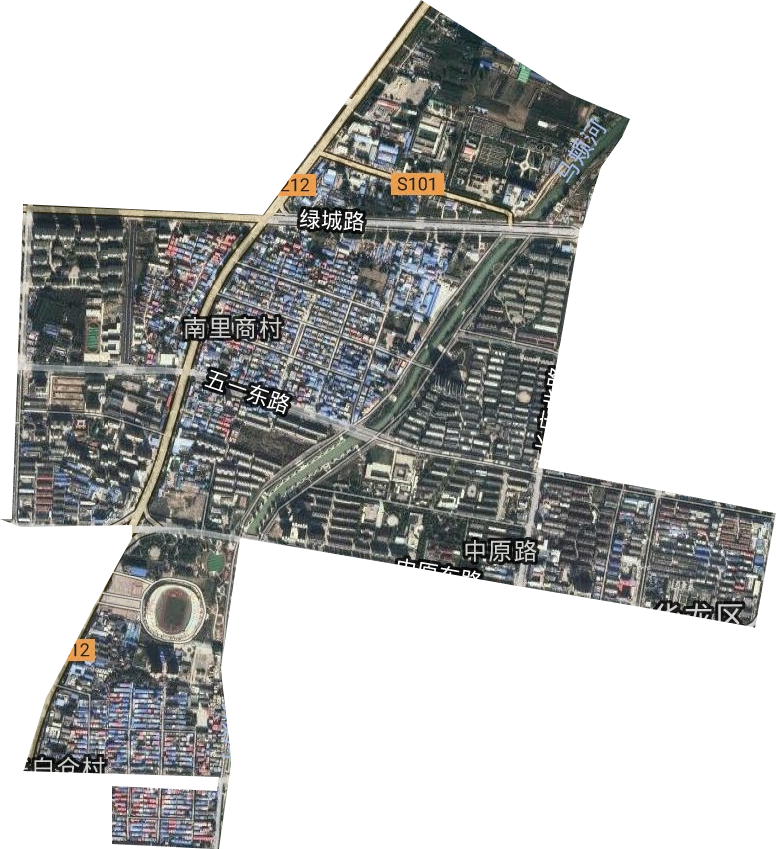 中原路街道卫星图