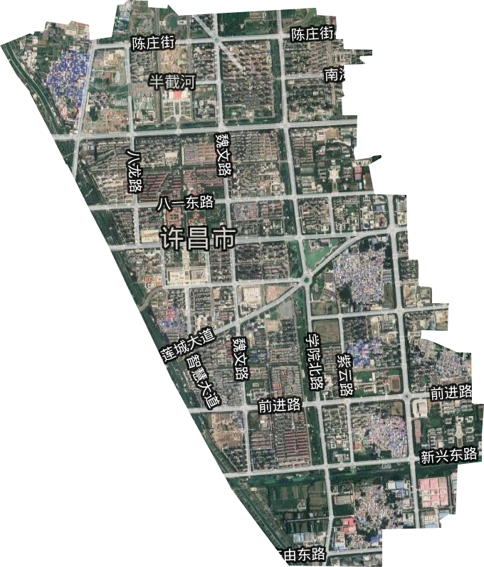 半截河街道卫星图