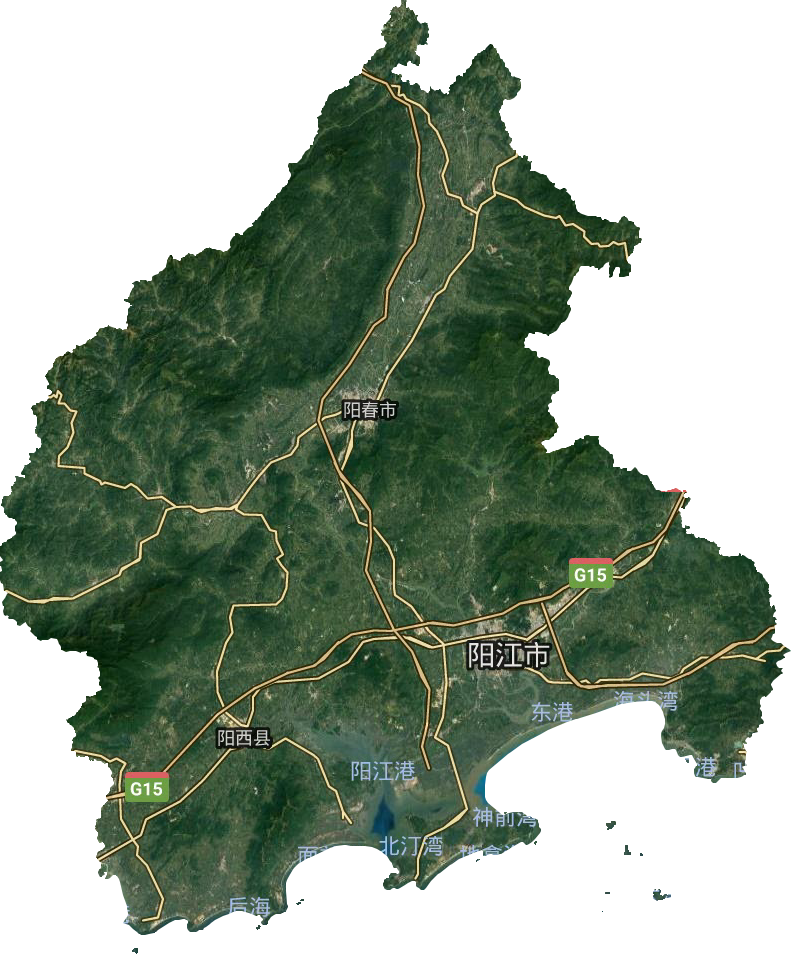 阳江市卫星图