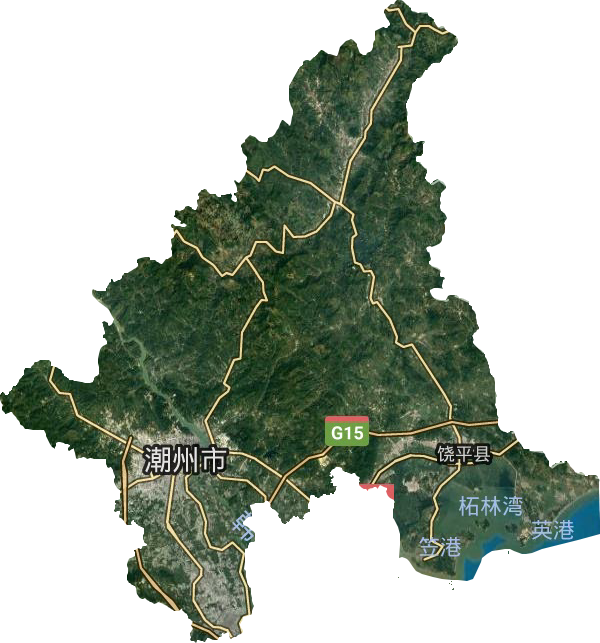 潮州市高清卫星地图,潮州市高清谷歌卫星地图