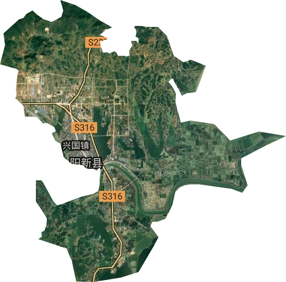 兴国镇卫星图