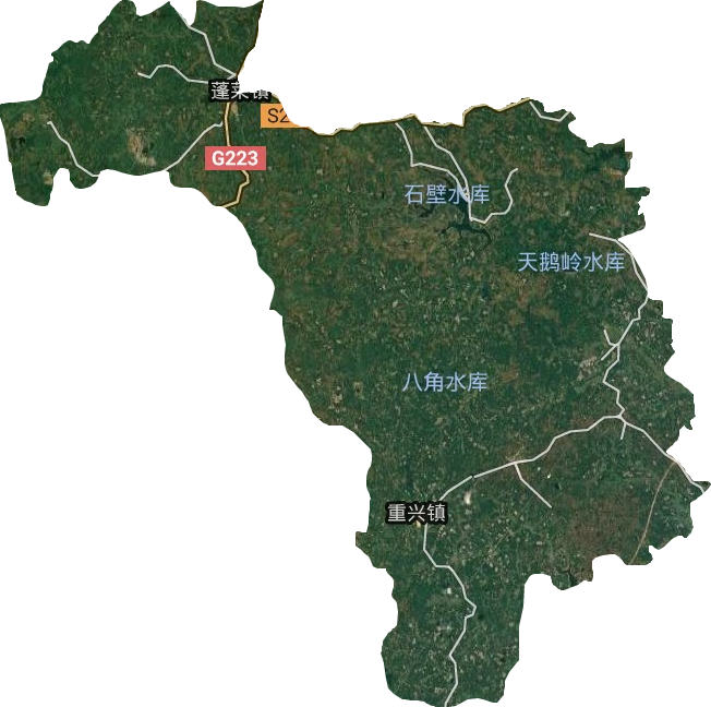蓬莱镇卫星图