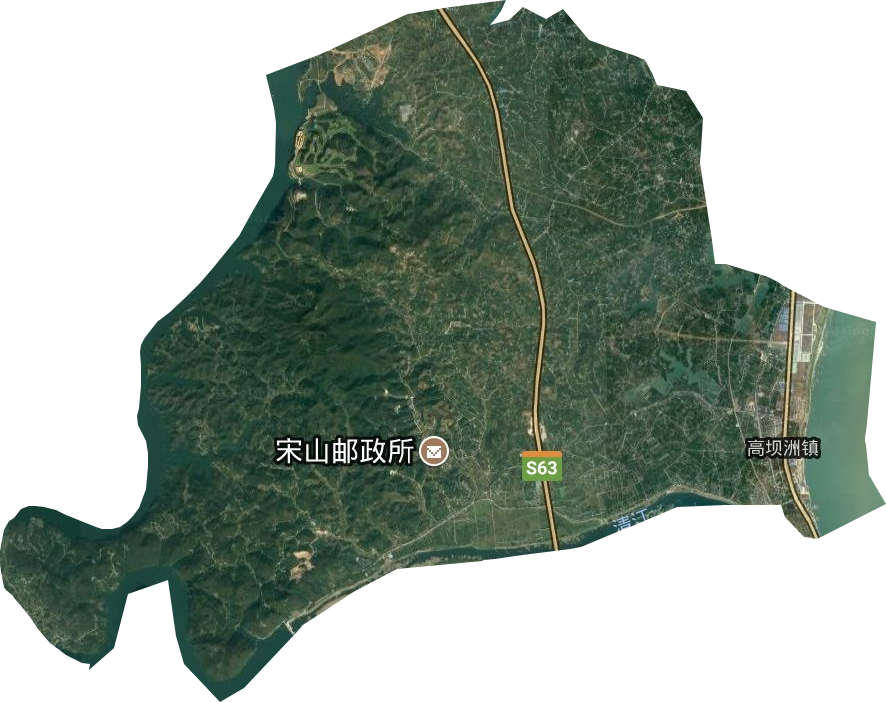 高坝洲镇卫星图