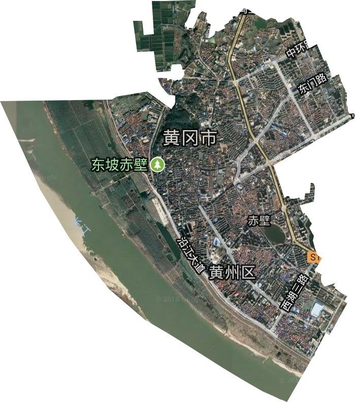 赤壁街道卫星图