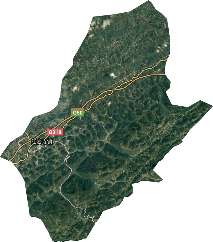 红岩寺镇卫星图