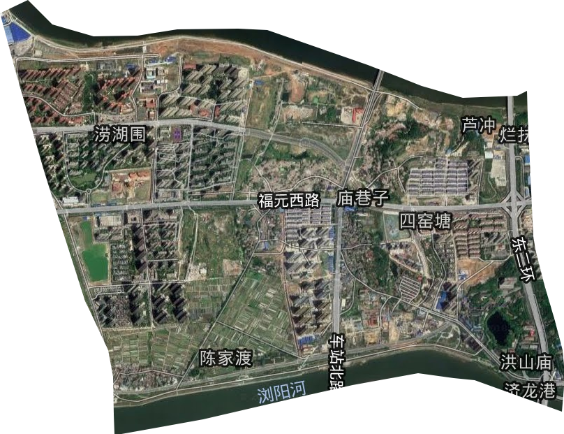 浏阳河街道卫星图