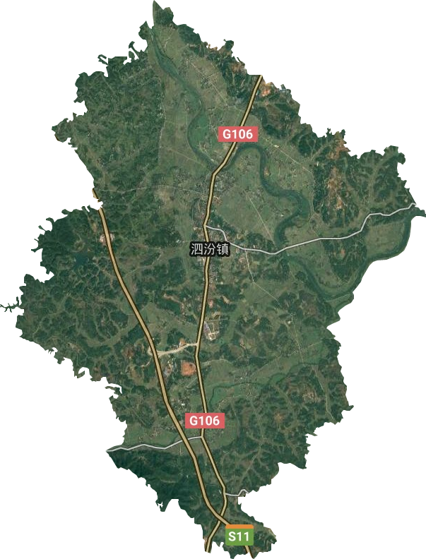 泗汾镇卫星图