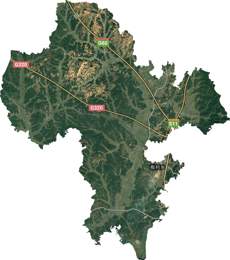 板杉乡卫星图