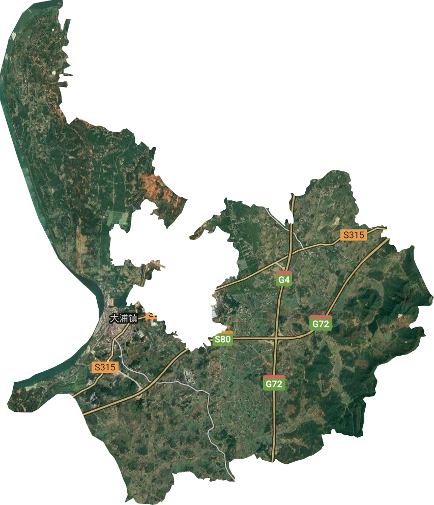 大浦镇卫星图