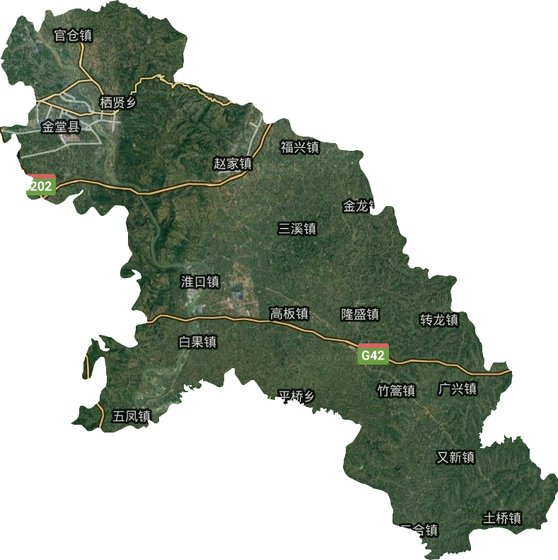 金堂县卫星图