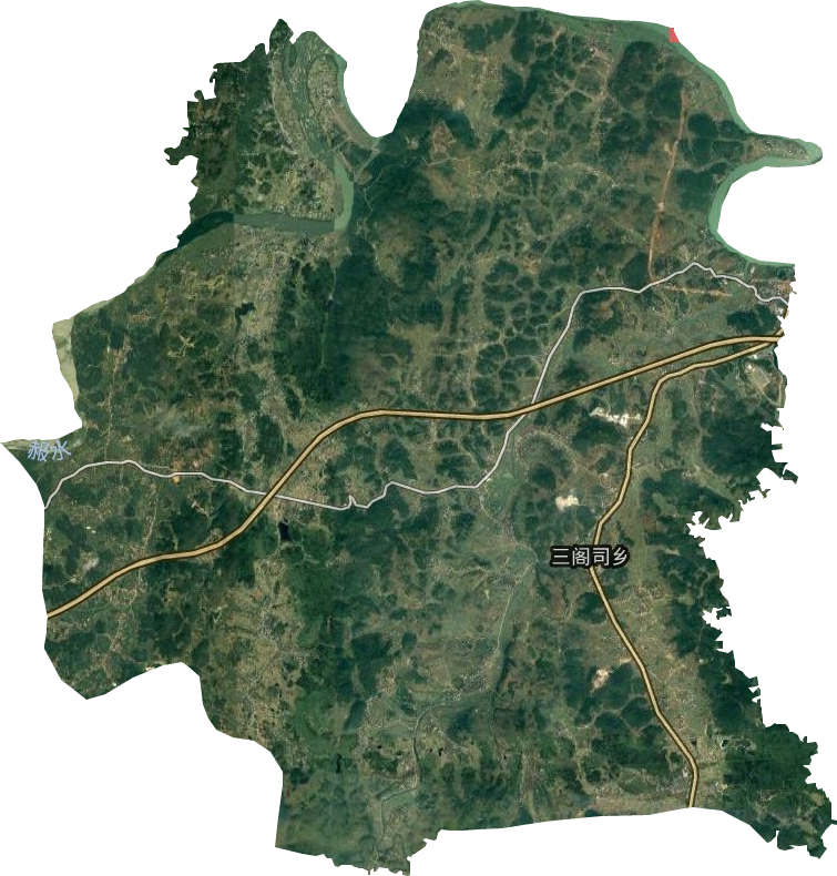 三阁司镇卫星图