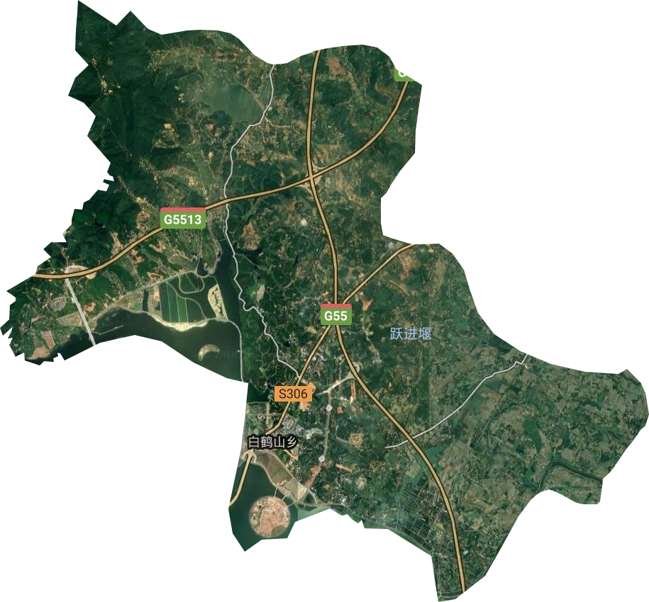 白鹤山乡卫星图