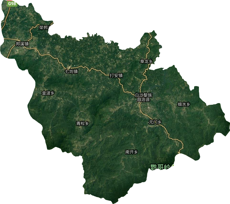 白沙黎族自治县卫星图