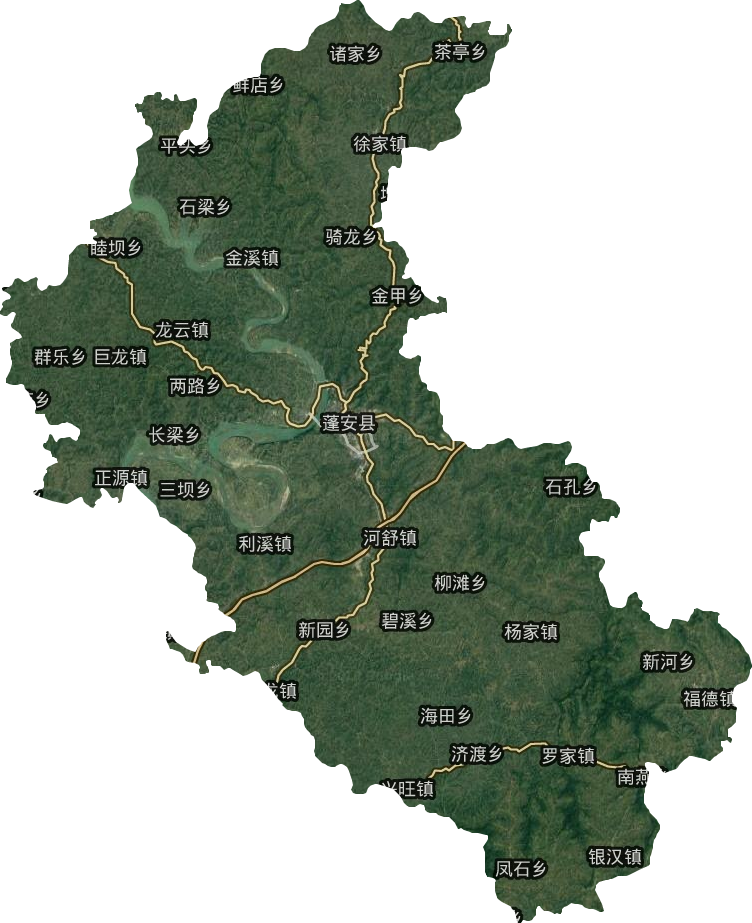 蓬安县卫星图