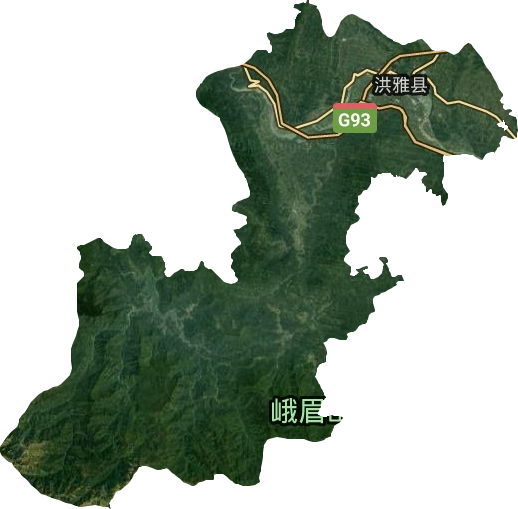 洪雅县卫星图