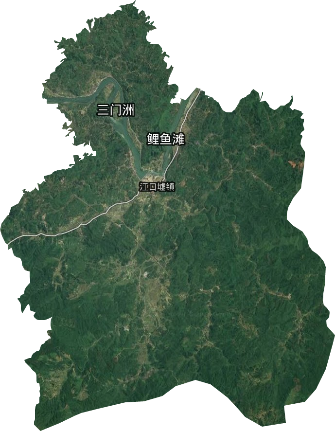江口墟镇卫星图