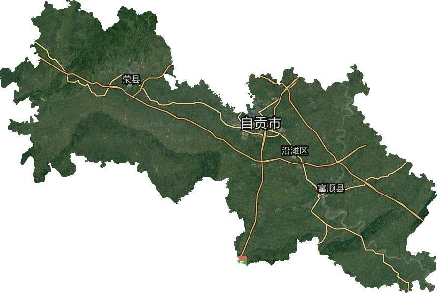 自贡市卫星图