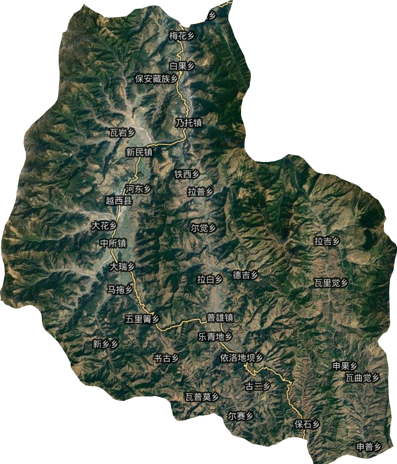 越西县卫星图
