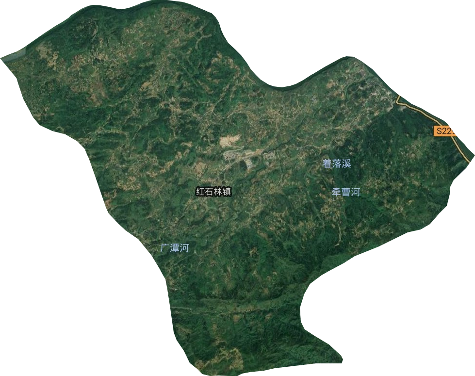 红石林镇卫星图