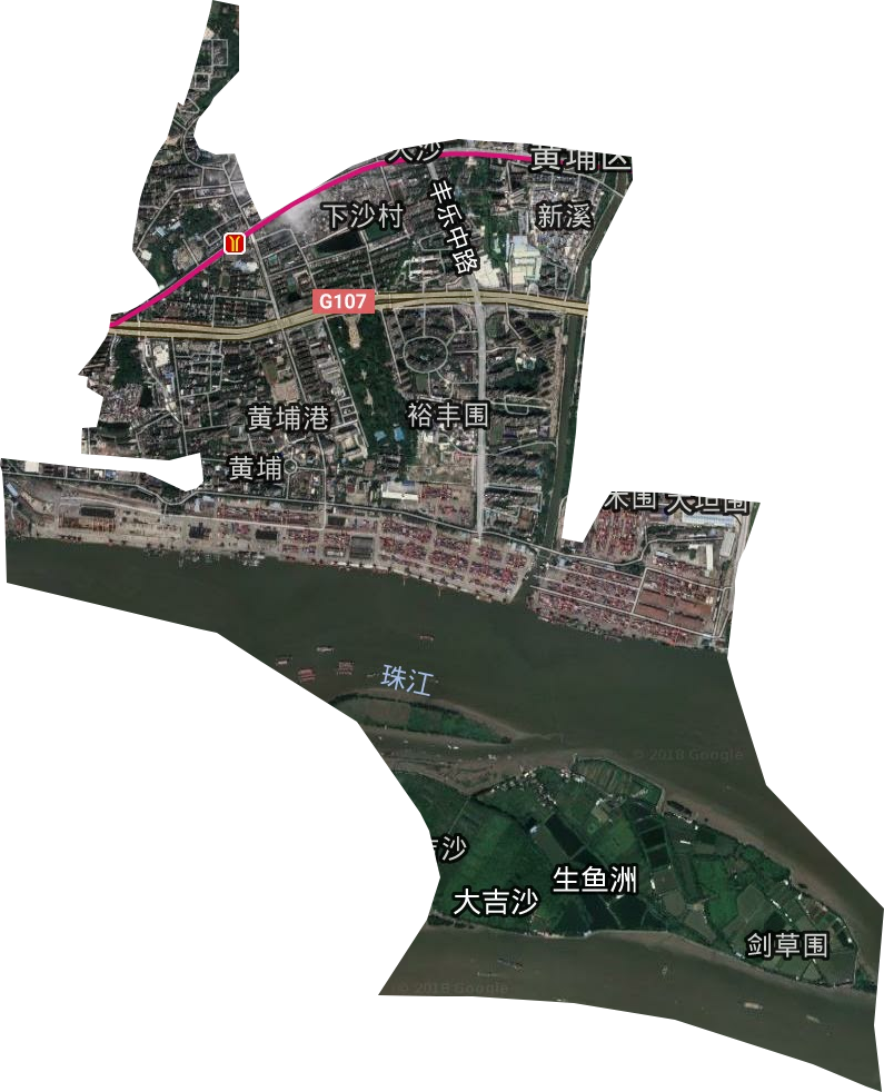 黄埔街道卫星图