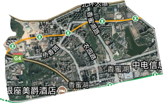 香蜜湖街道卫星图