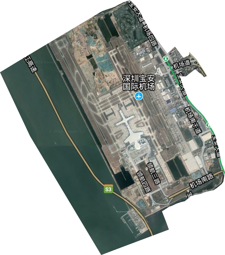 深圳市宝安国际机场卫星图