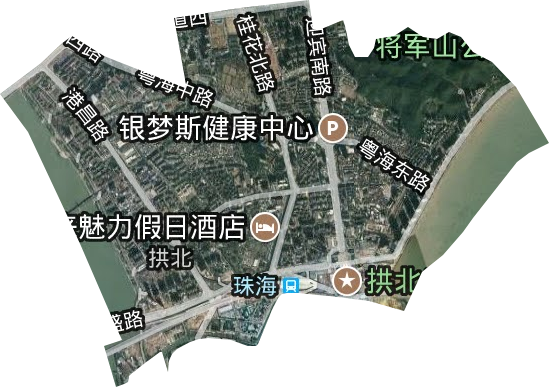 拱北街道卫星图
