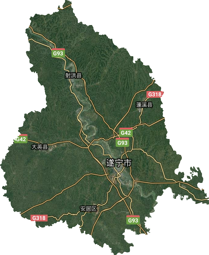 遂宁市卫星图