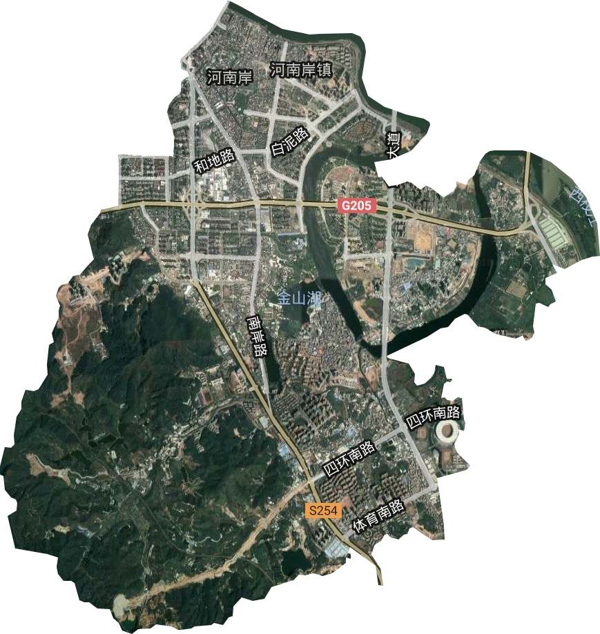 河南岸街道卫星图